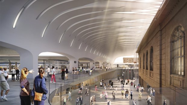 An artist's impression of the Sydney Central Station's revamp, which will feature the longest  ... something ... in the Southern Hemisphere.