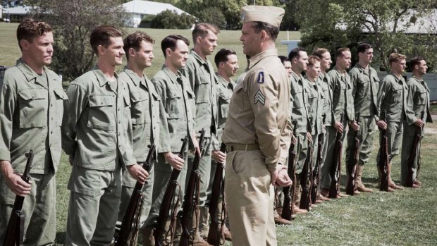 Andrew Garfield as Desmond Doss and Vince Vaughn as Sergeant Howell head a cast full of Aussies including Rachel Griffiths, Richard Roxburgh, Sam Worthington, Hugo Weaving and Luke Bracey in Mel Gibson's Hacksaw Ridge. squiz .