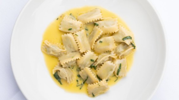 Rabbit, pork and veal agnolotti.