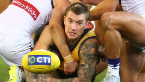 Tiger in trouble: Dustin Martin is facing questions about an incident in a restaurant on Saturday night.