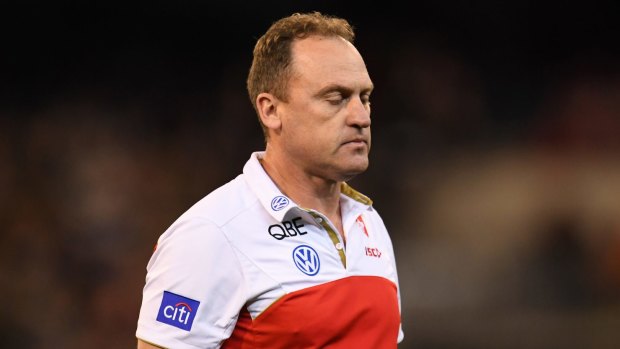 Shock loss: Coach John Longmire says his Sydney side looked 'buggered'.