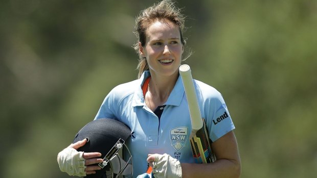 Perry good:  Ellyse Perry guided the Sydney Sixers to their first ever victory in the WBBL.
