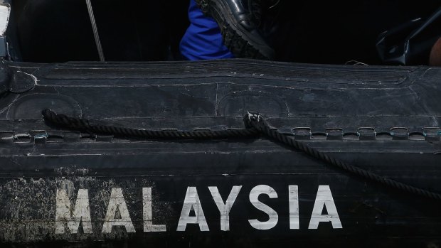 A Malaysian Maritime Enforcement Agency (MMEA) boat during search and rescue (SAR) operations in September 2015 in Hutan Melintang, Malaysia. 