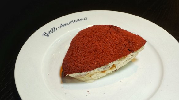 Tiramisu with tempered chocolate. 