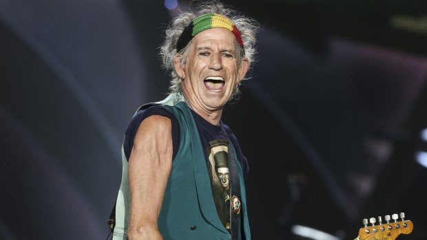 Keith Richards performing in Auckland.