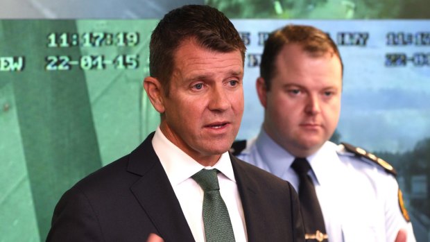'Unprecedented amount of water': NSW Premier Mike Baird briefs media on the Sydney storm on Wednesday.