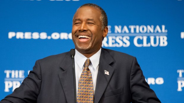 Republican presidential candidate Ben Carson speaking at the National Press Club in Washington last week.
