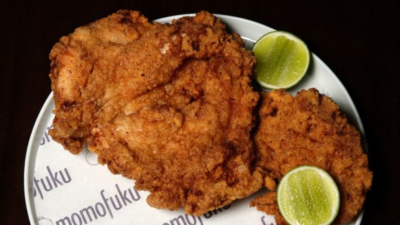 Fried chicken at Momofuku Seiobo.