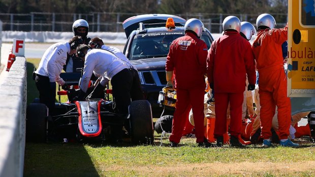 Alonso crashed into a wall after completing just 20 laps on Sunday and was airlifted to hospital.