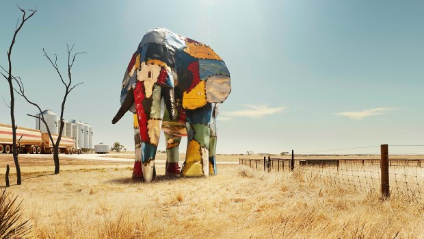 The life-sized elephant unveiled in the Wheatbelt.