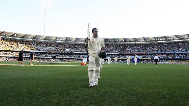Run machine: Ricky Ponting at the Gabba in 2006, where he made 196 and 60 not out in the first Ashes Test.
