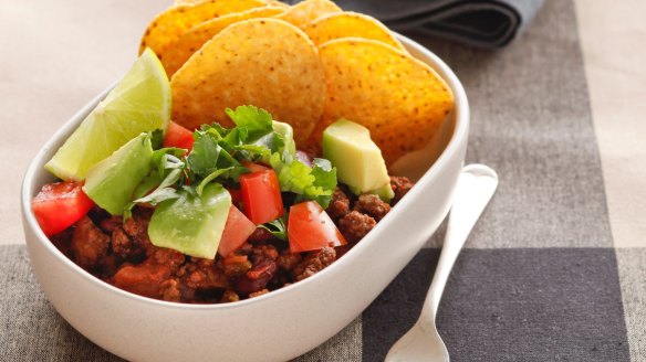 Make it crunch time with by adding corn chips and salad. 