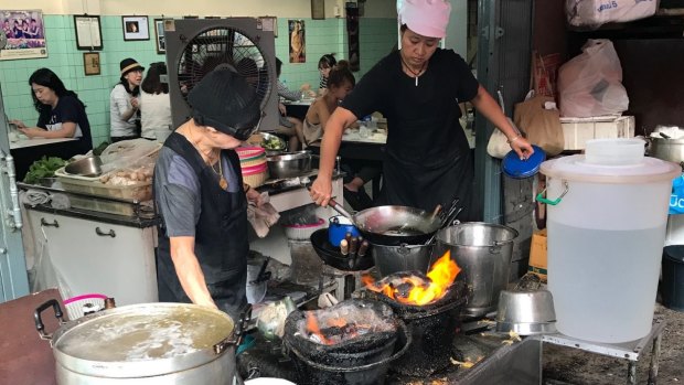Inside Raan Jay Fai, the street food stall awarded a Michelin star in Bangkok.