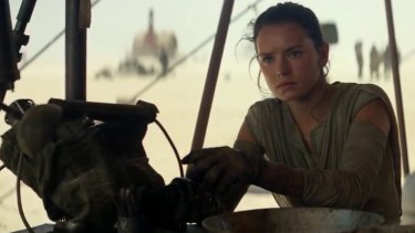 Daisy Ridley as Rey in the new <i>Star Wars: The Force Awakens</i>.
