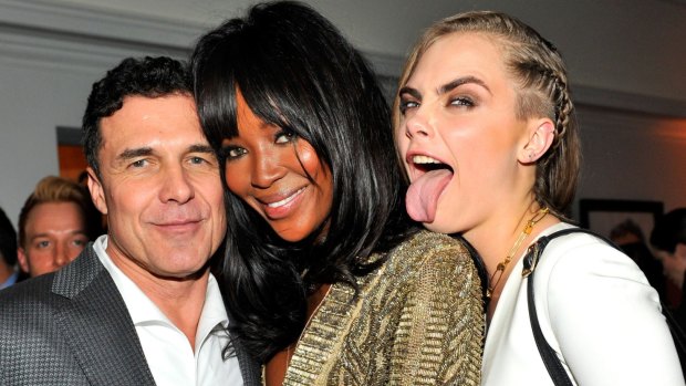 Cara Delevingne (right) photobombing Naomi Campbell at a  party in LA in January.