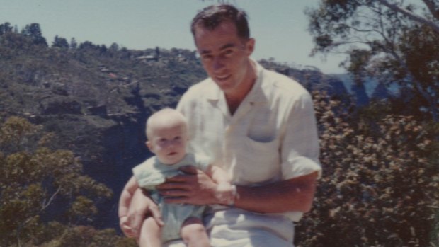 Bob Bowtell with his son Michael, aged eight months.