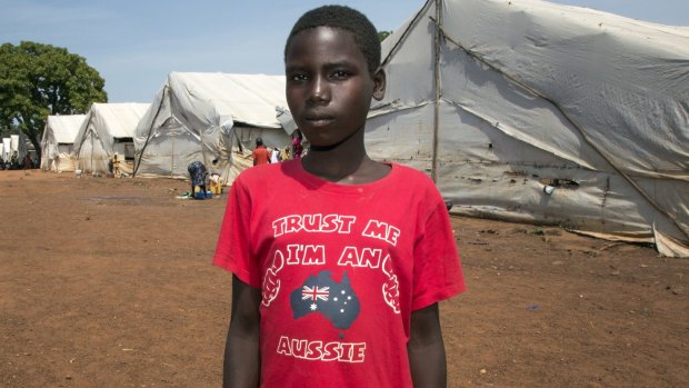 Twelve-year-old Jackline has fled from South Sudan. She hopes to go to school in her new life in Uganda.