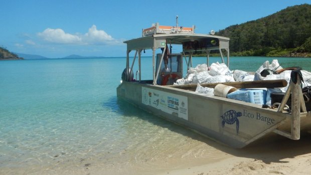 Eco Barge Clean Seas volunteers have removed 153,000 kilos of plastic from beaches in the Whitsundays.