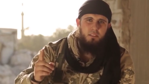 An image from the propaganda video featuring Australian Islamic State fighter 'Abu Adam'.