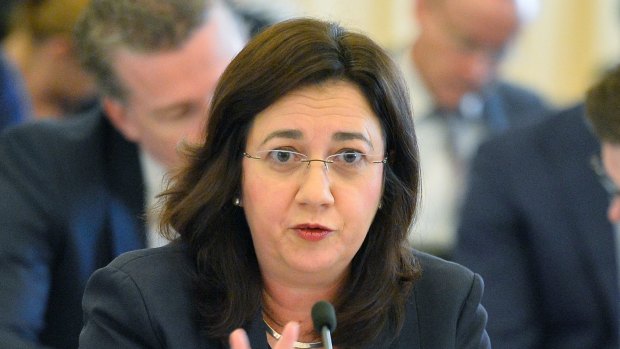 Queensland Premier Annastacia Palaszczuk speaks during Estimates hearings.