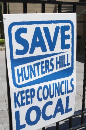Hunters Hill community members displayed their dislike of the forced amalgamation of local councils. 