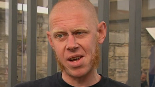 Anarchist DJ Astro Labe, who is facing a charge of assaulting Tony Abbott. 