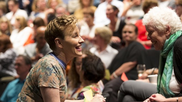 Audience participation is a central feature of Kate Mulvany's performance.