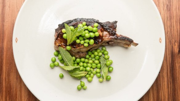 The cider-brined pork chop.