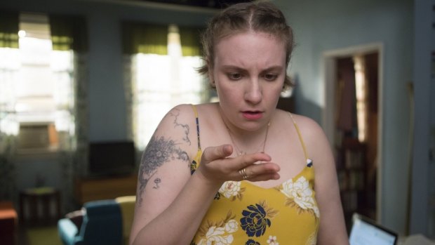 Lena Dunham and her character Hannah Horvath in Girls.