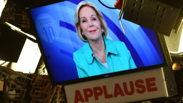 Now: Ita Buttrose at the <i>Channel 10</i> studios in Sydney.
 