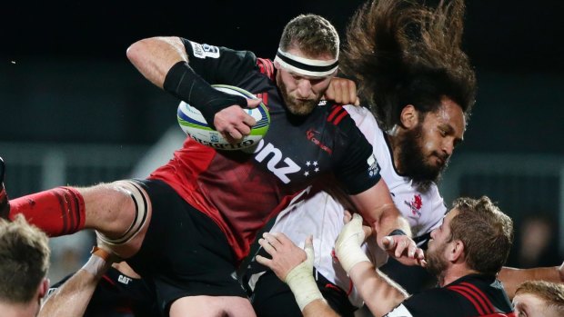 Tower of strength: Kieran Read wins a lineout during his injury return