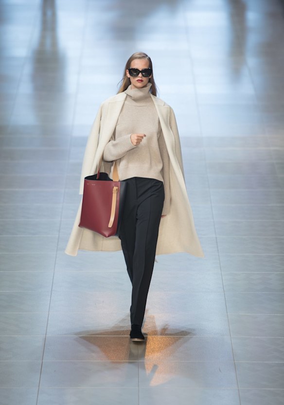 Winter coats were on the runway, but were rare as hen's teeth in the crowd.