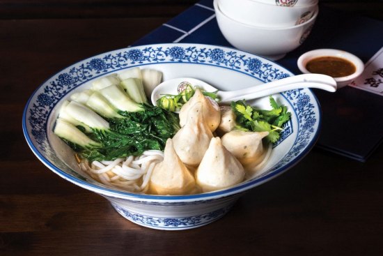 Fish ball with roe and noodles in superior soup at GO Noodle House.