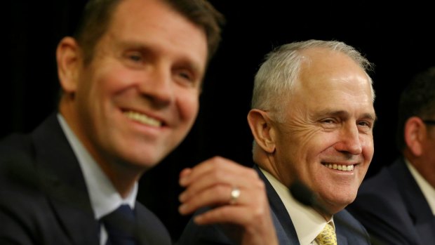 Mike Baird with Prime Minister Malcolm Turnbull, Victoria Premier Daniel Andrews and Western Australia Premier Colin Barnett. 