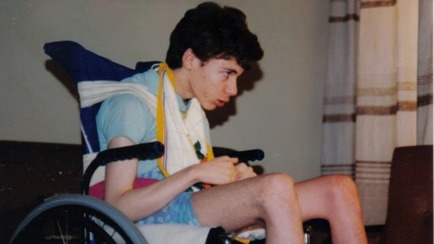 Martin Pistorius in his wheelchair in 1992 