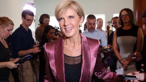 "There's no place like Canberra": Foreign Affairs Minister Julie Bishop.