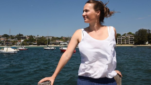 Kristina Photios at Rose Bay in Sydney. Kristina has quit the Liberal Party over climate change policies despite her husband michael Photios being a Liberal powerbroker. 