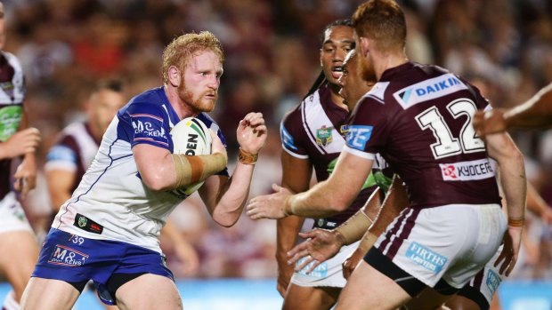 Marathon man: James Graham played 72 minutes for the Bulldogs when they met the Sea Eagles in March.