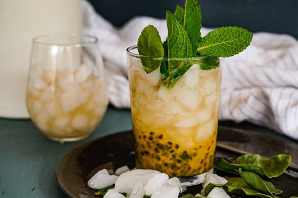 Passionfruit ginger and lime kombucha. 