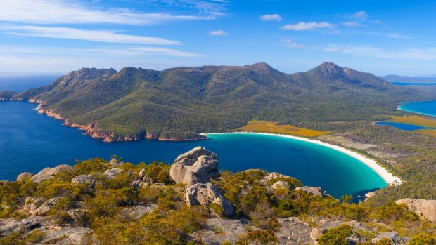 Rugged beauty: Tasmania's Wineglass Bay in Freycinet National Park.
