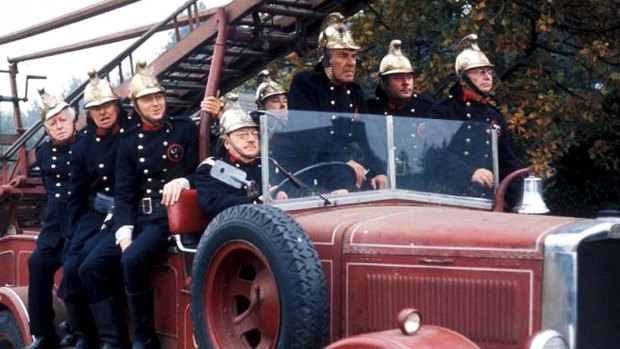 The troops of <i>Dad's Army</i> took on the job of firemen in the episode Brain Versus Brawn.