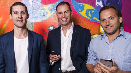 Existing Unlockd investors Gabby Leibovich, Matt Berriman Walsh and Hezi Leibovich, pictured with chief executive Matt Berriman (second from left). 