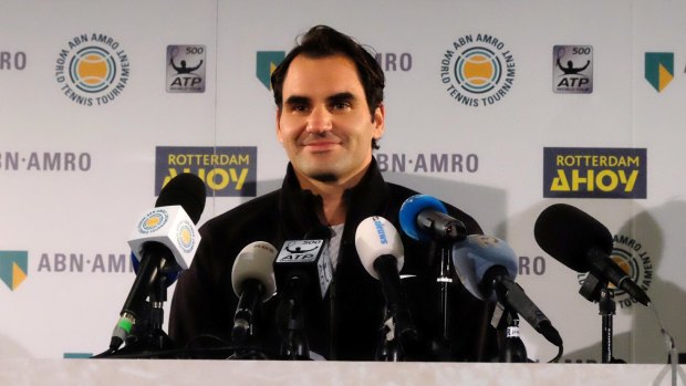 Back on top: Roger Federer faces the media after reclaiming the ATP No.1 ranking.