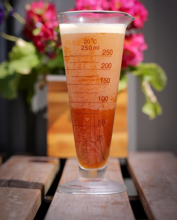 A beaker of liquid nitrogen cold brew coffee.