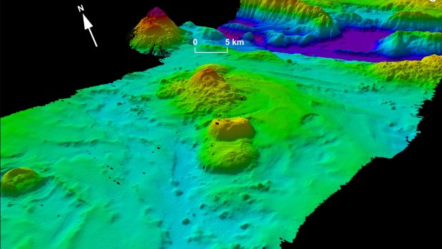 A 3D model of a section of seafloor in the MH370 search area.