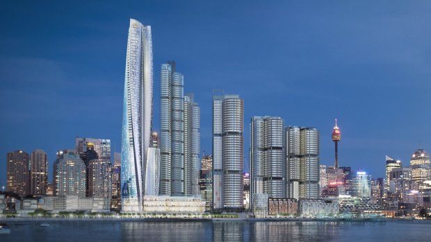 An artist's impression of the latest Barangaroo design.