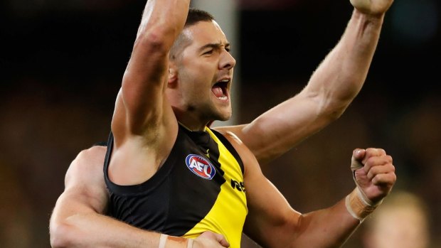 Ruckman in disguise: Richmond's Shaun Grigg against Collingwood.