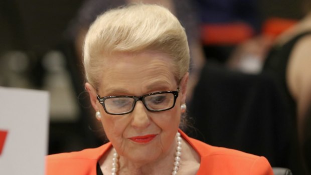 Former speaker Bronwyn Bishop attends a Press Club event following her retirement last year.