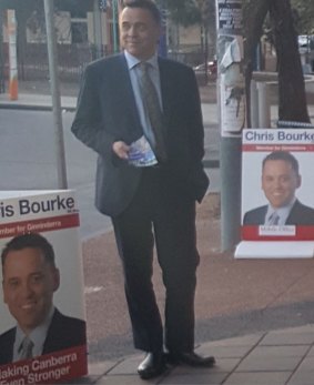 Chris Bourke, photographed covertly and then accused of wrongly using taxpayer-funded material in his election campaign. Dr Bourke was cleared of any wrongdoing.