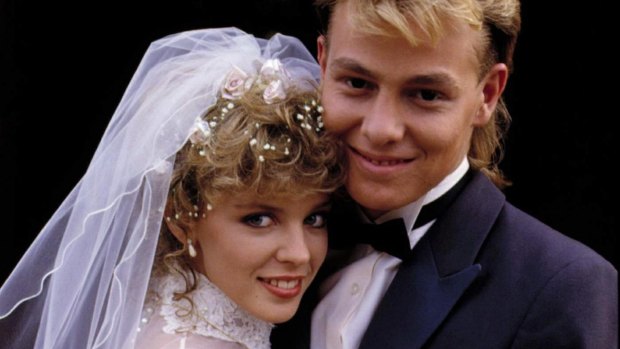 The iconic 1987 wedding of Scott (Jason Donovan) and Charlene (Kylie Minogue).